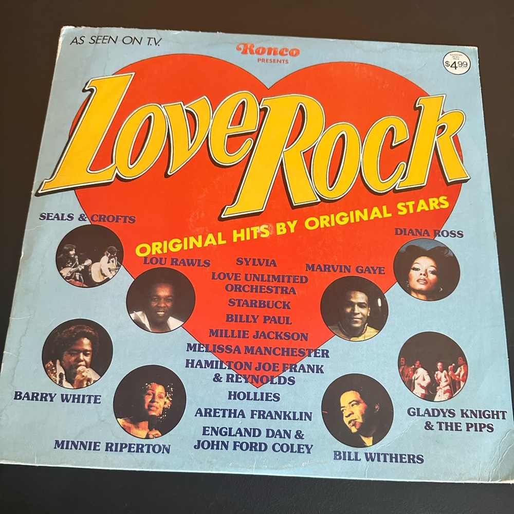 Love Rock Vinyl Record Album - Bold Red Heart & Light Blue Cover